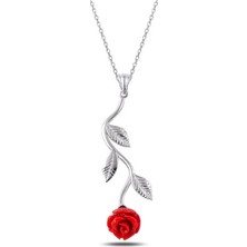 Modahilye 925 Ayar Gümüş Gül Kolye