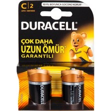 Duracell Alkalin C Orta Boy Pil 2'li Paket