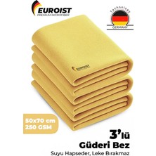 Euroist Mikrofiber Güderi Bez, Araba Bezi, Oto Kurulama Bezi, Araç Cam Kaporta Temizlik Bezi, Büyük Boy 50 x 70 cm(3 Adet)