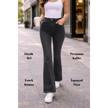 Cedy Denım Kadın 5 Cep Düşük Bel Ispanyol Paça Skinnyfit Esnek Jean Pantolon C619