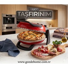Gözdehome Erato Pizza Makinesi Taşfırınım Lahmacun Makinesi Doğal Taş Tabanlı Fırın Kırmızı