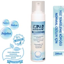 Erin Natural 200 ml Sülfatsız Yüz Temizleme Köpüğü Jojoba Yağı ile Normal Ciltler İçin Arındırıcı