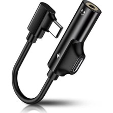 BK Teknoloji Type-C Android Uyumlu 3.5mm Kulaklık + Şarj Çoklayıcı Adaptör (Ses + Şarj)