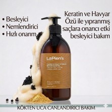 LaPien's LaPiens Onarıcı Şampuan Keratin ve Havyar Özlü Yıpranmış , Kuru Saçlar Için Yoğun Bakım Şampuanı 500 ml