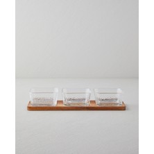 English Home Glacis Akasya-Cam 4 Parça Sunumluk 33x10,5x6 cm Şeffaf
