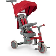 Baby2go Kırmızı Üç Tekerlekli Katlanabilir Tenteli Bisiklet Go Bike 1 Yaş ve Üzeri İçin Metal Malzeme