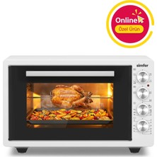 Simfer 4262 Beyaz 42 Lt Turbo Fan Piliç Peçirme Mini/midi Fırın - 6 Fonksiyon,yoğurt Yapma, Buz Çözme & Iç Aydınlatma