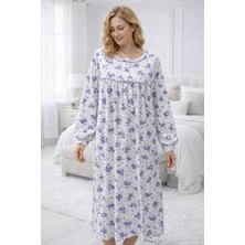 Aysun Tekstil Yüzde Yüz Pamuk Çiçekli Empirme Gecelik(Mevsimlik)