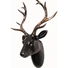 Vivense Duvar Aksesuarı Geyik Büst Siyah Gold Yaldızlı