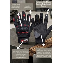 Ritagarcia Kemik Korumalı Dokunmatik Ekran Uyumlu Yazlık Motosiklet Eldiveni