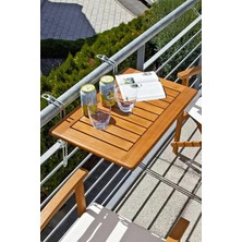 Binbirreyon Balkon Masası Askılı Katlanır Balkon Masası Ahşap Ayarlanabilir Mekanizmalı 60X40CM AA015
