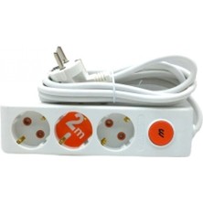 Marsilyan 3lü Anahtarlı 2mt.uzatma Kablo Grup Priz (K95)