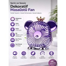 Fortrek USB Şarjlı Dekoratif Masaüstü Fan 1200MAH Sessiz Mini Vantilatör 3 Kademeli