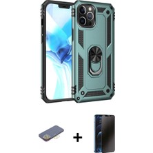 İlk El Grup Ieg™ iPhone 12 Pro Max Kılıf Ahenk Klasik Koleksiyonu - Siyah 3D Antistatik Hayalet Cam Ekran Koruyucu + Sarı Renkli Kamera Lens Koruma Cam