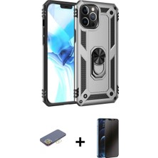 İlk El Grup Ieg™ iPhone 12 Pro Max Kılıf Ahenk Klasik Koleksiyonu - Siyah 3D Antistatik Hayalet Cam Ekran Koruyucu + Sarı Renkli Kamera Lens Koruma Cam