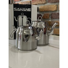 PremiumPort Aşiret Boy Metal Saplı 4 Parça Çaydanlık Takımı, Şık ve Dayanıklı Set
