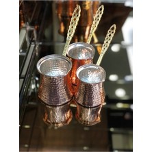 PremiumPort 3'lü Bakır Cezve Seti, 3-4-5 Numara, Kişilik, Şık ve Dayanıklı Tasarım