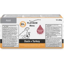 Platinum Ördekli ve Hindili Yaş Köpek Maması 90GR
