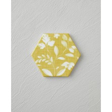 English Home Flaria Seramik Bardak Altlığı 10.8x0.8 cm Beyaz - Sarı