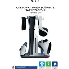 Neffo Ps5, Ps5  Pro Vr2 Gözlük Uyumlu Konsol Soğutma Fanlı Standı ve Oyun Kolu Şarj Istasyonu