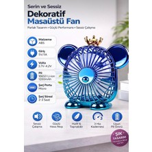 Fortrek USB Şarjlı Dekoratif Masaüstü Fan 1200MAH Sessiz Mini Vantilatör 3 Kademeli