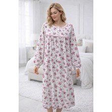 Aysun Tekstil Yüzde Yüz Pamuk Çiçekli Empirme Gecelik(Mevsimlik)