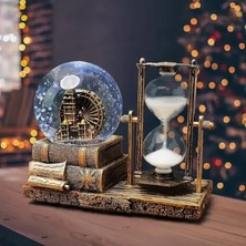 Marsilyan Dekoratif Kar Küresi ve Kum Saati Gold