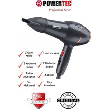 Powertec TR-801 Profesyonel Saç Kurutma & Fön Makinesi Antrasit Gold
