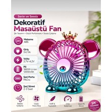 Fortrek USB Şarjlı Dekoratif Masaüstü Fan 1200MAH Sessiz Mini Vantilatör 3 Kademeli