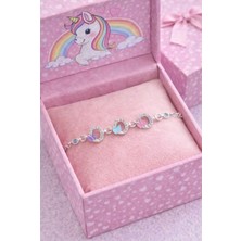 miraç gümüş takı atölyem 925 Ayar Gümüş 3'lü Taşlı Kelebek Kız Çocuk Bileklik