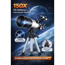 Kenly 150X Astronomik Teleskop 70/300mm Lens – Ay, Gezegen ve Doğa Gözlem Teleskobu, Gece Görüşlü Eğitici Uzay Teleskobu