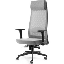 Calperia Gri Kumaş Çalışma Koltuğu - Konforlu ve Şık Tasarım
