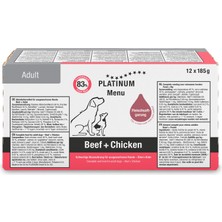 Platinum Sığır Etli ve Tavuklu Yaş Köpek Maması 185GR