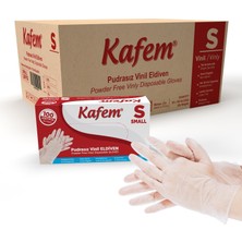 Kafem Beyaz Vinil Eldiveni Pudrasız (S) 100 Adet x 20 Paket (Koli)