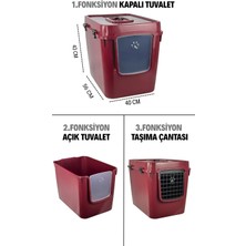 Sennedilersen Petgrow Xxl 3 Fonksiyonlu Premium Kapalı Kedi Tuvaleti ve Taşıma Çantası 56 x 40 x 43 cm