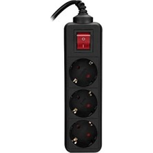 Calperia 3'lü Akım Koruma Kutusu - Siyah Priz 1.5m Uzunluk