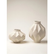 Oliva 2'li Dokulu Seramik Vazo