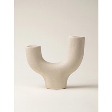 Bloom Dokulu Seramik Vazo (24 x 21 Cm)