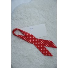 Kırmızı Puantiye Desen Lastikli Bağlamalı Kadın Bandana