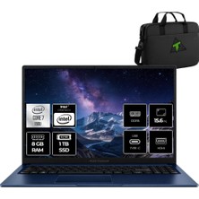Asus Vivobook 15 Intel Core 7 150U 8gb 1tb SSD 15.6" Fhd Fdos Taşınabilir Bilgisayar &tekdençanta