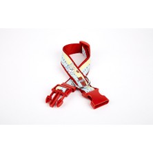 Esranın Dünyası Pati Desenli Dokuma Köpek Boyun Tasması 3 cm x 36-60 cm Kırmızı