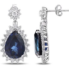 Makdis Pırlanta 15.95 Karat Safir Pırlanta Küpe