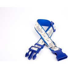 Esranın Dünyası Köpek ve Pati Desenli Dokuma Köpek Boyun Tasması 3 cm x 36-60 cm Mi