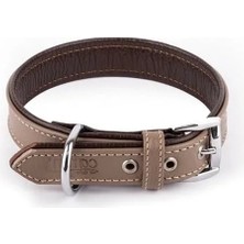 Calperia Hakiki Flotter Deri Köpek Tasması, Çift Katlı Deri, Ultra Dayanıklı Tasma (Toprak-Kahverengi, L)