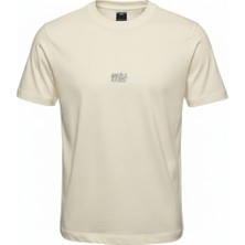 Jack & Jones Jack&jones Breeze Front Print Crew Neck Erkek Ekru Tişört