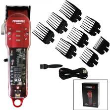 Marsilyan Saç - Sakal Kesme Traş Makinesi  Şeffaf Ana Kartlı Gövde - USB Şarjlı Göstergeli - Tarak Ayar Mandallı TR-3100 (K95)