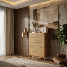 Rosaline Hazeranlı Uzun Ahşap Şifonyer