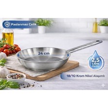 Net Çelik Tek Saplı Çelik Tava 24 cm