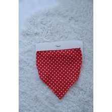 Kırmızı Puantiye Desen Üçgen Kadın Bandana Poplin