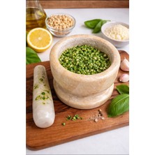 WoodBay Mermer Havan Tokmak Set Büyük Boy 11,5 Çap